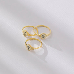Personalized Ellipsoid Birth FlowerRing, Custom Mother Floral Ring for Women