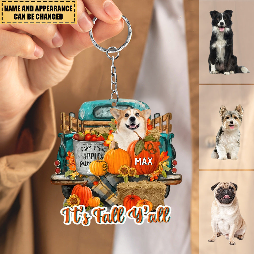 It's Fall Y'all, Custom Photo And Name Acrylic  Keychain