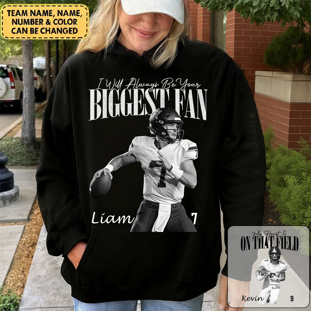 I'll Always Be Your Biggest Fan - Any Sport, Name, Number Personalized Pure Cotton Hoodie For Sport Players