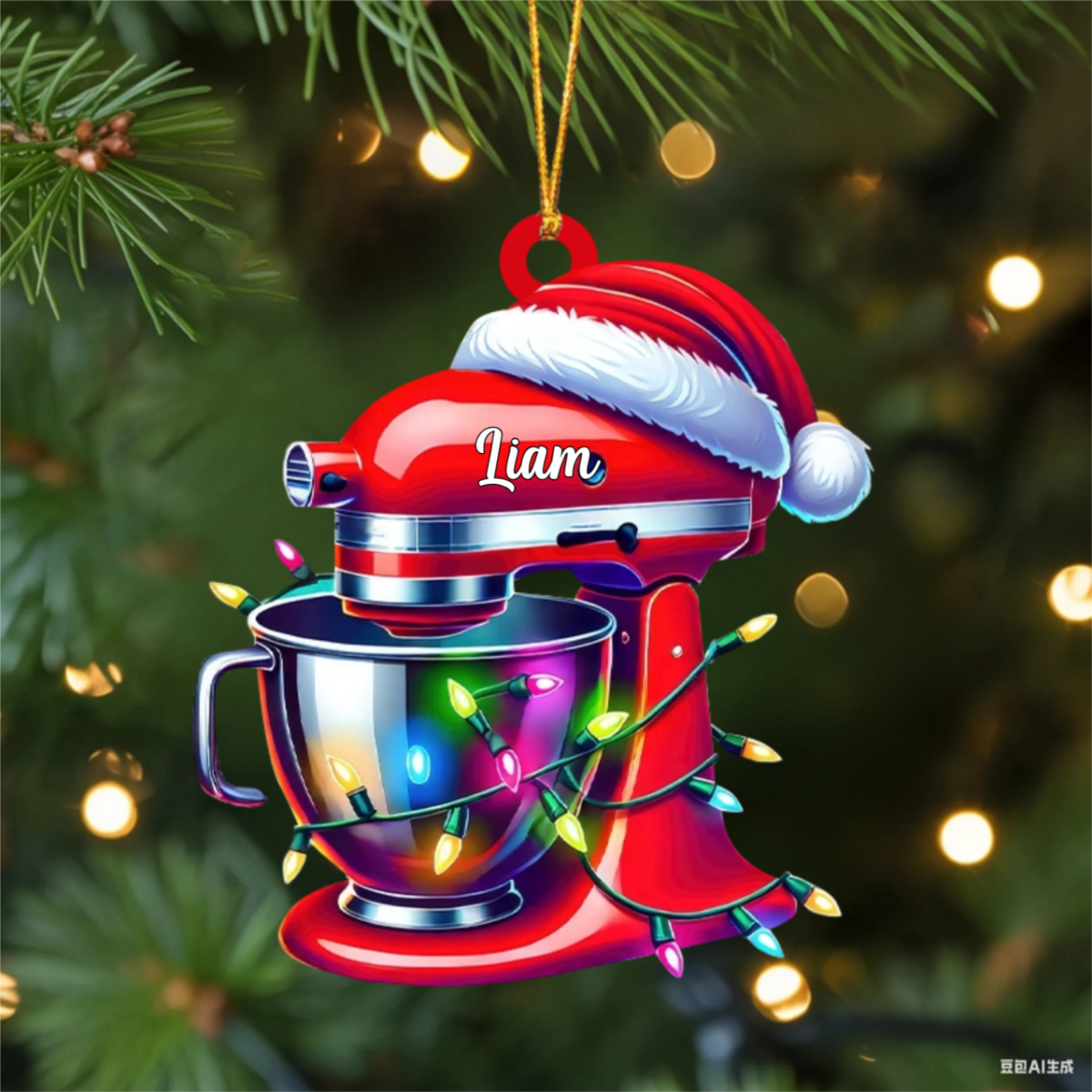 Personalize Custom Name Baker Christmas Ornament, Santa Christmas Gift