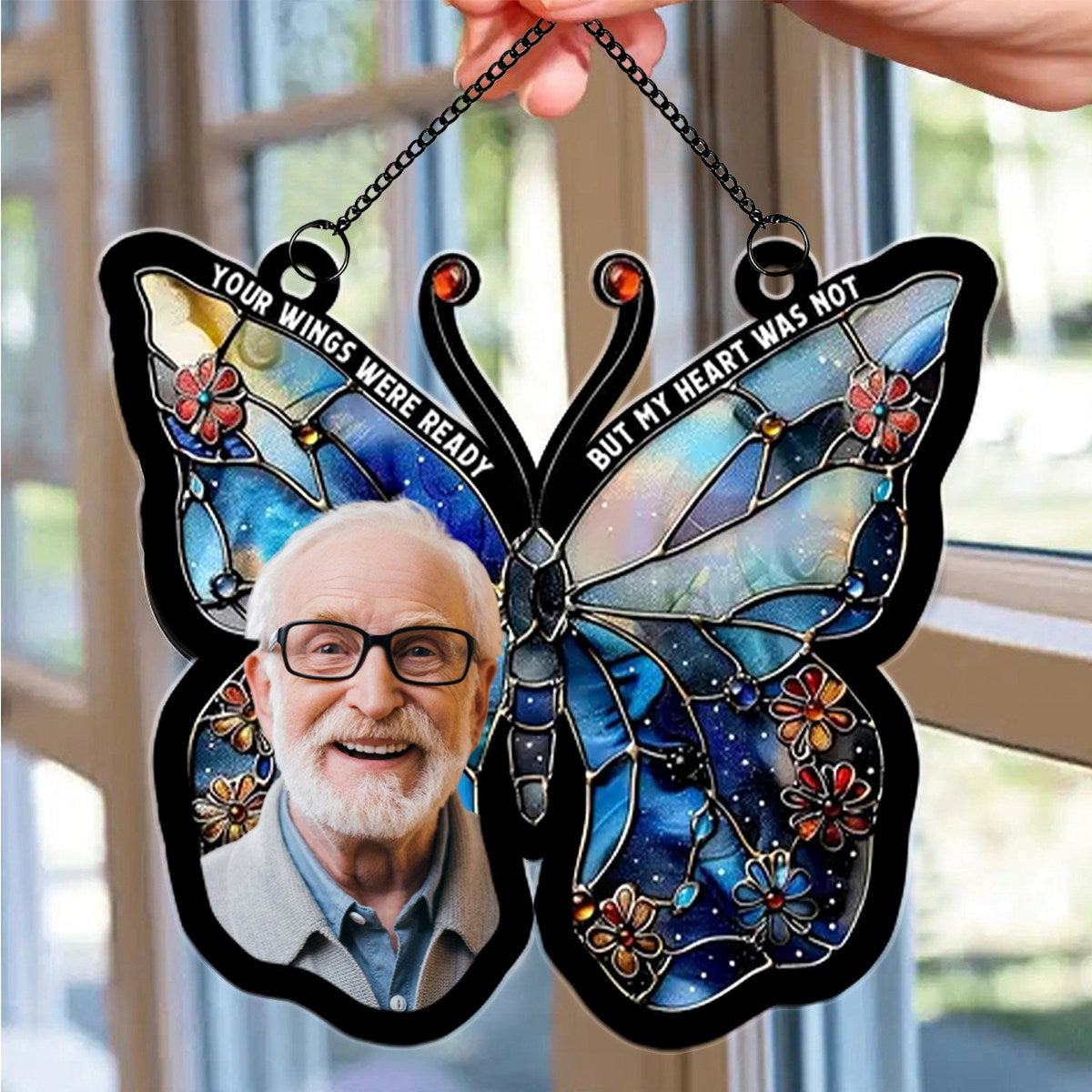 Custom Photo Gifts For Memorial Heaven Personalized SunCatcher Ornament