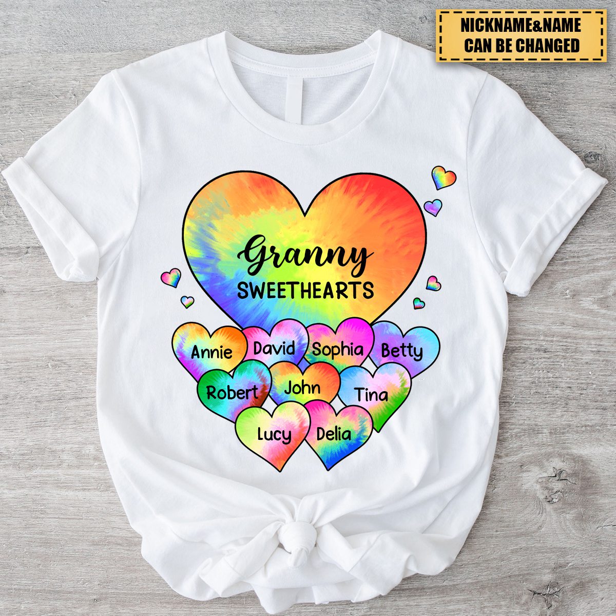 Personalized Grandma's Sweet Hearts Grandkids Pure cotton T-shirt