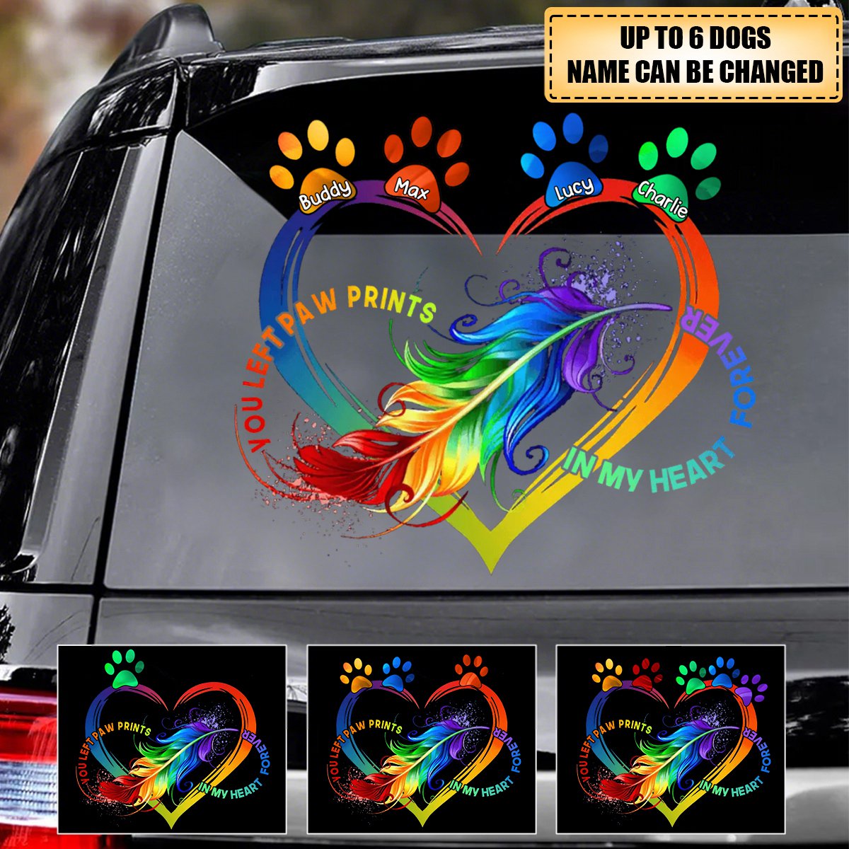 Personalized You Left Paw Prints In My Heart Forever Dog Lover Decal