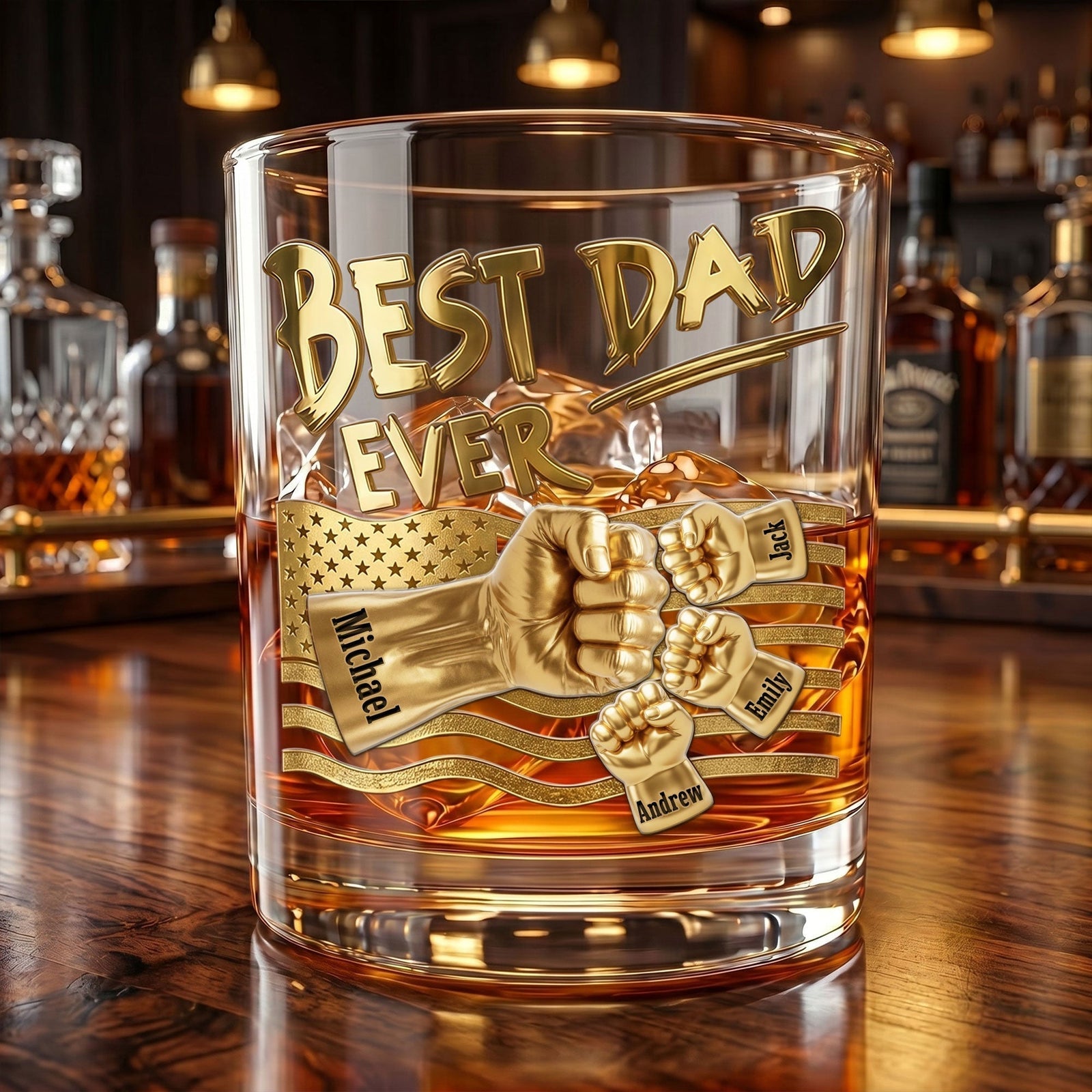 "Power Fist" Personalized Drinking Glass – A Bold and Unique Gift For Dad