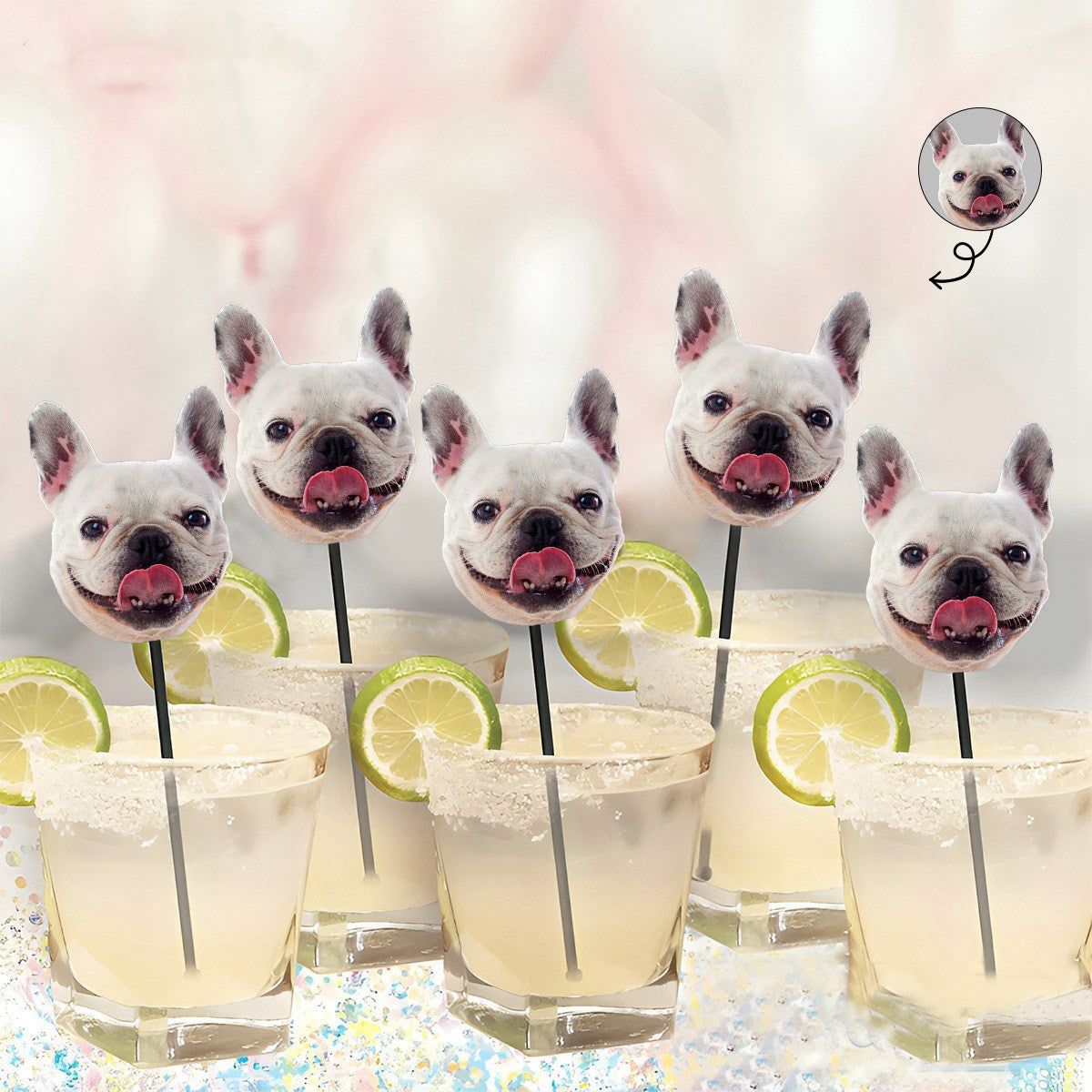 Personalized Pet Face Straws Party Decorations