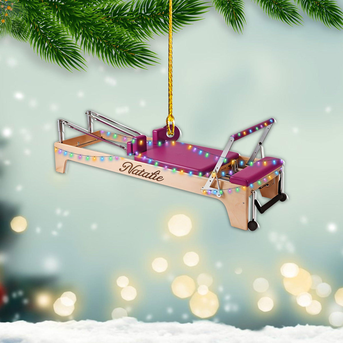 Personalized Pilates Equipment Xmas Ornament, Pilates Art, Colleague Gifts, Pilates Equipment Ornament