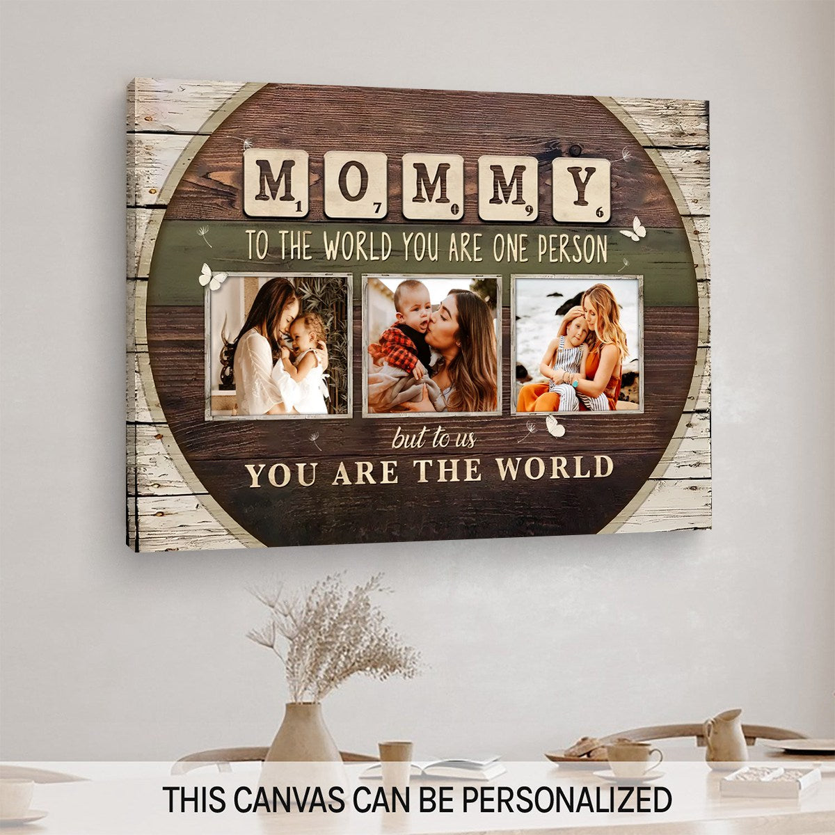 Mommy To The World You Are One Person Custom Photo Canvas, Mothers Day Gift from Kids