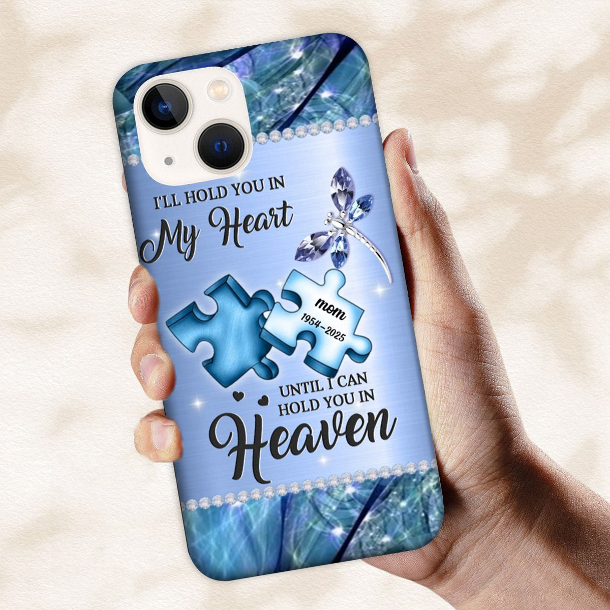 Personalized Memorial Phone Case- A Piece Of My Heart Lives In Heaven - Memorial Gift Idea for Father's Day