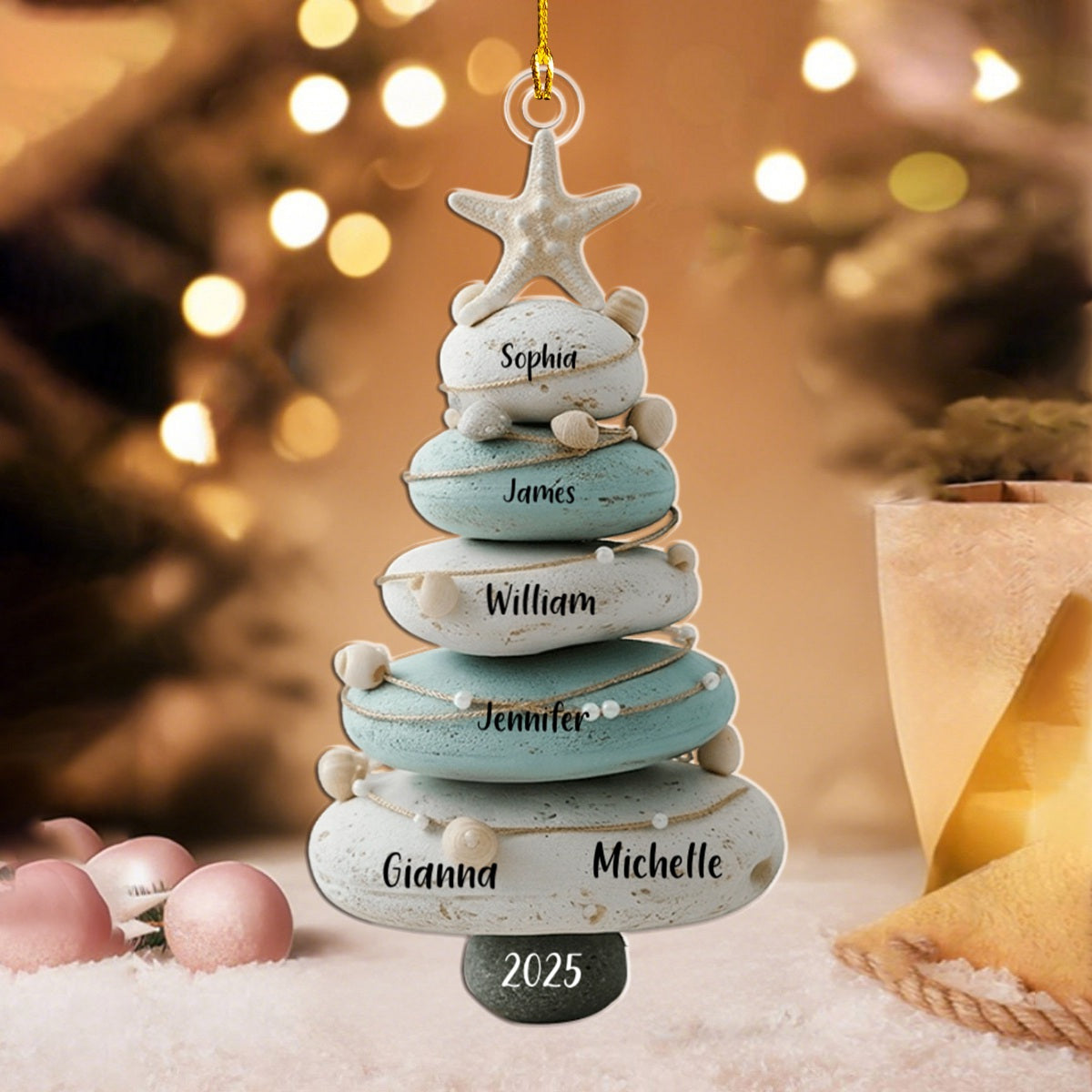 Our Family, Merry Christmas 2025 - Personalized Family Ornament