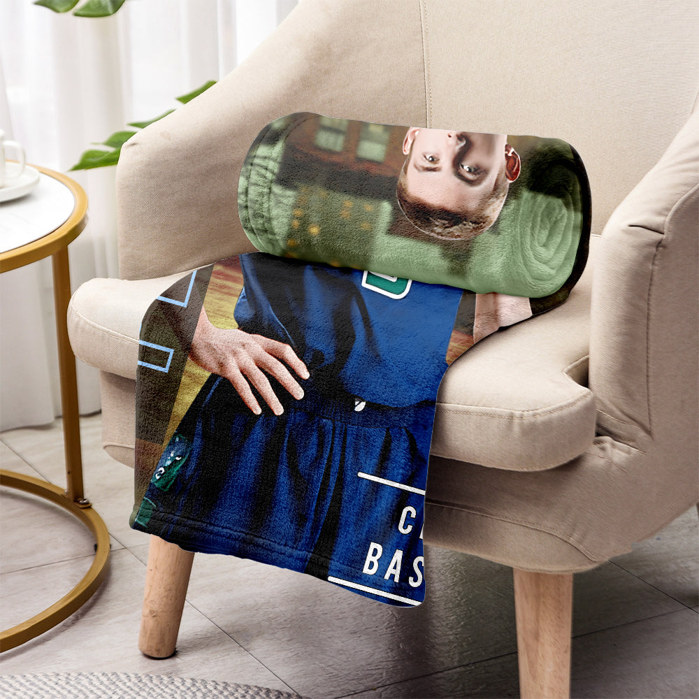 Any Photo, Name, School.... - Personalized Basketball Blanket