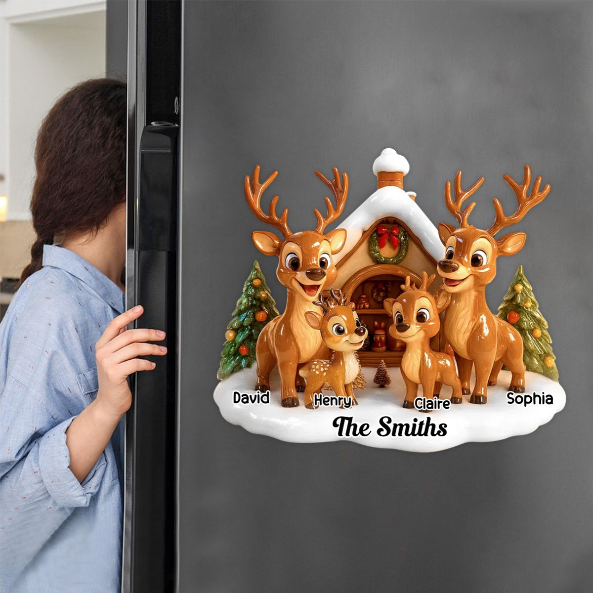 Reindeer Family - Personalized Decal
