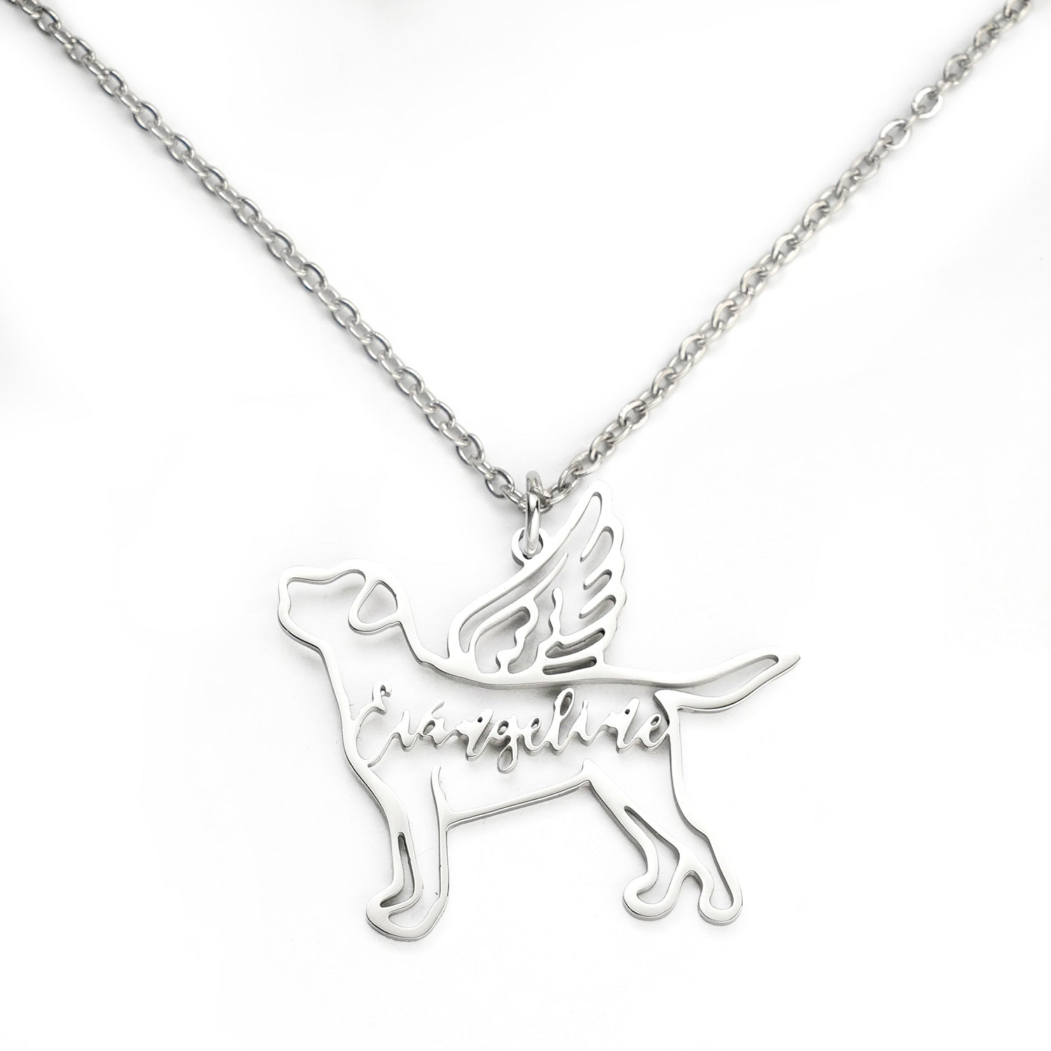 Engraved Name Personalized Dog Breed Charm Pet Memorial Necklace
