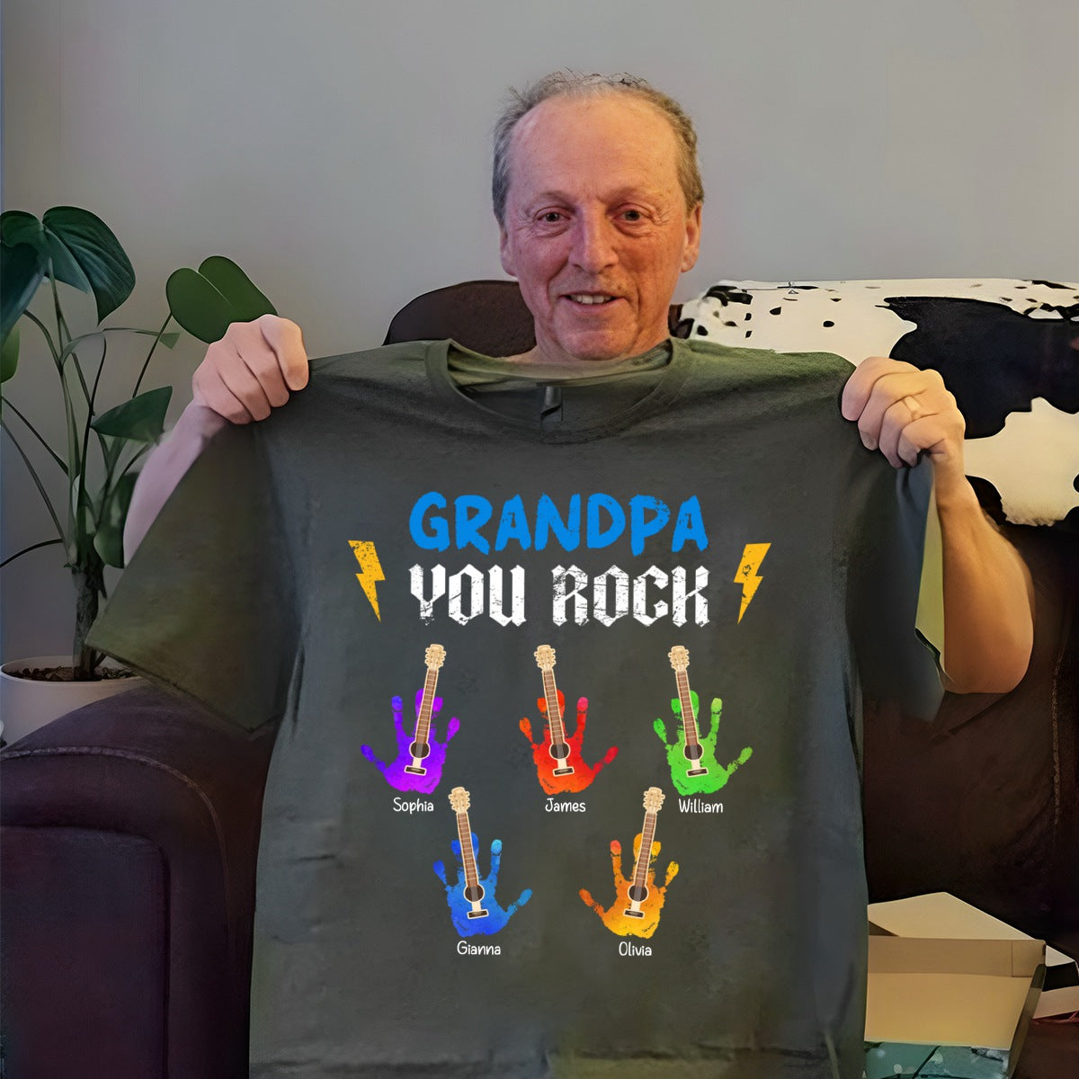 Grandpa You Rock - Personalized Pure Cotton T Shirt