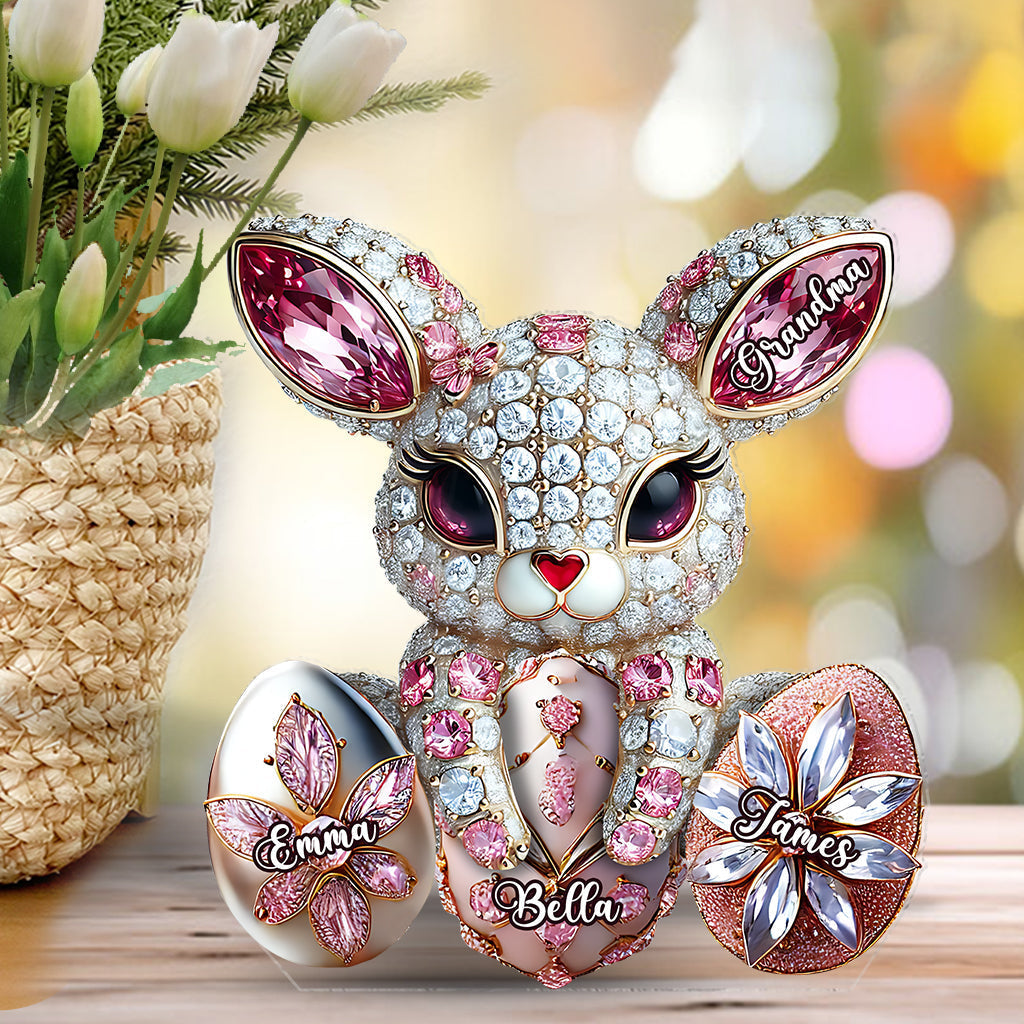 Personalized Easter Bunny Custom Shaped Acrylic Plaque For Grandma Gift