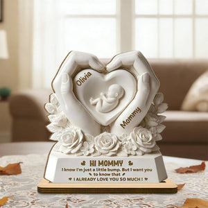Personalized "Hi Mommy, Little Bump" Wood Plaque – Gift For Expecting Moms