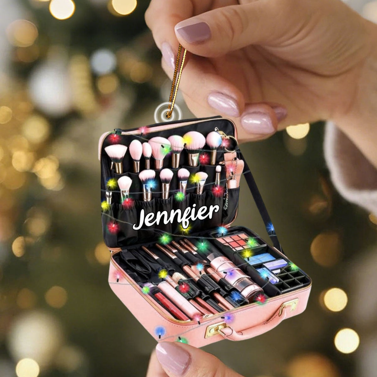 Personalize Makeup Crylic Christmas Ornament, Custom Name Acrylic Ornament