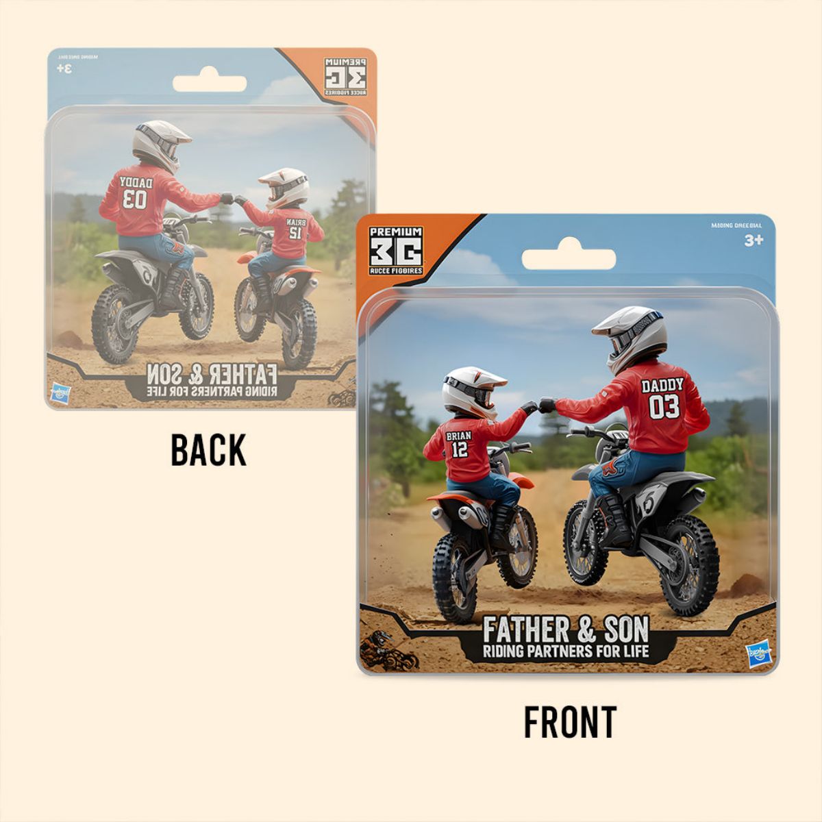 Dirt Bike Dad And Kid - Personalized Dirt Bike Custom Shaped Acrylic Plaque