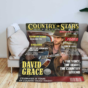 Personalized Country Stars Magazine Blanket, Custom Country Stars Photo Canvas, Cool Gift For Music Lover