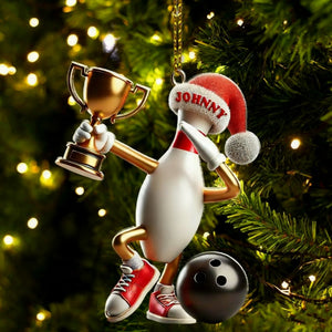 Personalized Bowling Acrylic Ornament Christmas Gift for Bowling Lover
