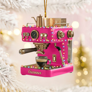 Personalized Espresso Machine Ornament,Mini Coffee Maker Decor