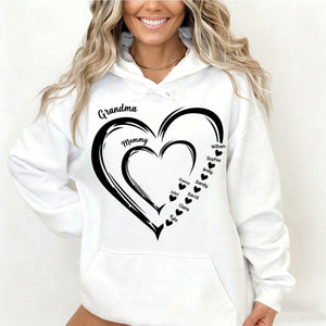 Personalized Heart In Heart grandma Pure cotton hoodie
