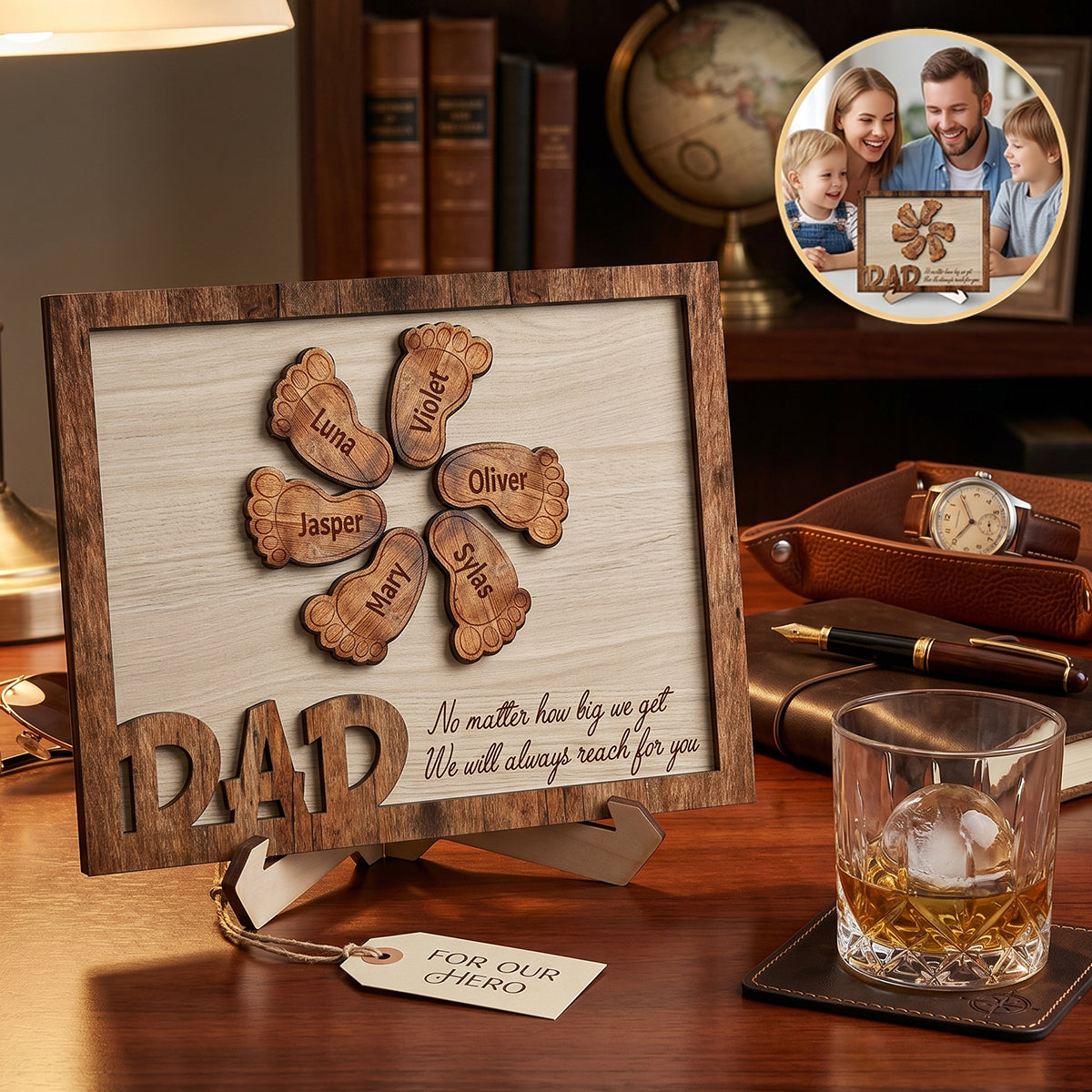 Heartfelt Gift – Personalized Custom Wooden Plaque "Always Reach For You"