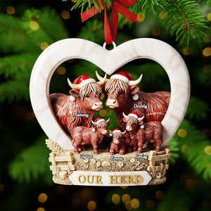 Personalized Highland Cow Ornament Gifts For Family Christmas