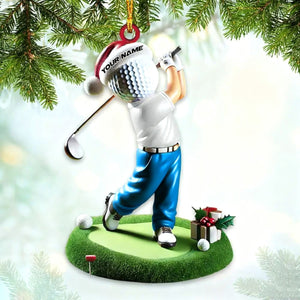 Custom Name Golf Ornament, Golf Lover Christmas Gift
