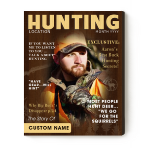 Personalized Hunter Magazine Cover Canvas Poster Custom Gift For Hunter, Hunting Gift For Man