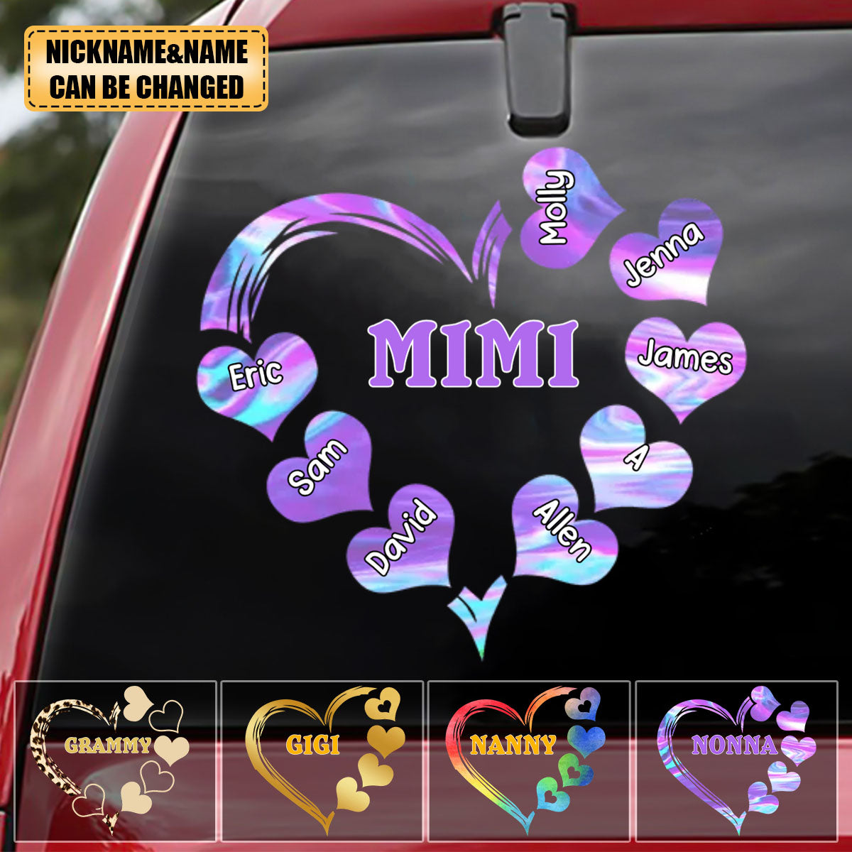 Personalized Grandma Mom Sweet Heart Decal