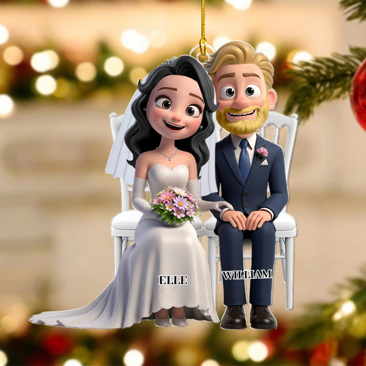 Wedding Couple Acrylic Ornament- Personalized Gifts For Couple