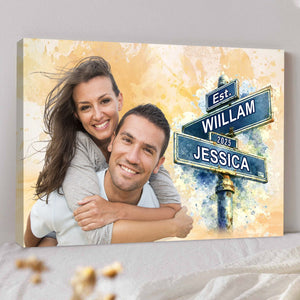 You Make Me Smile More - Custom Photo Wall Art Canvas Poster Personalized Couple Anniversary Wedding Gift