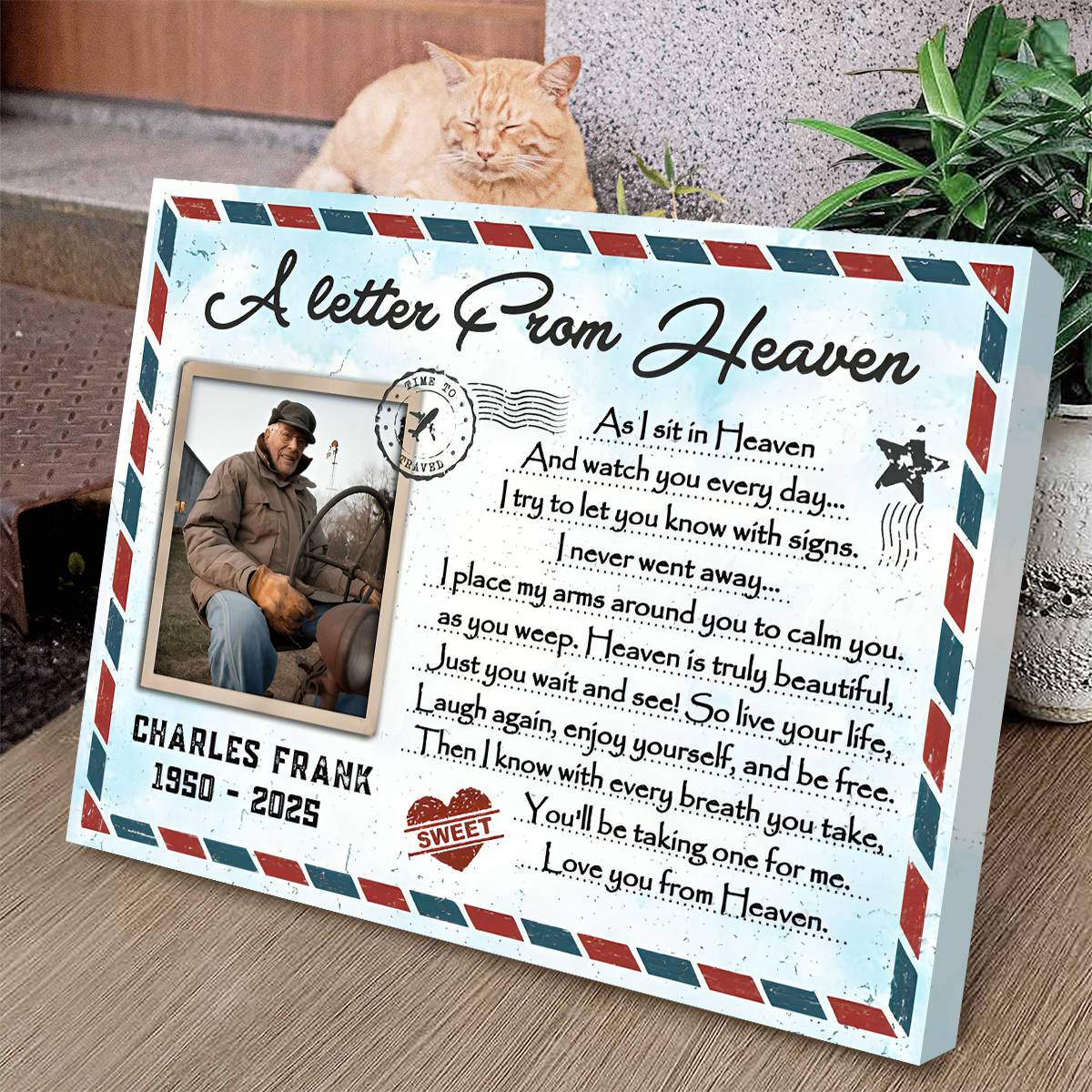 A Letter From Heaven – Personalized Memorial Gift For Loss Of Loved One Canvas Poster
