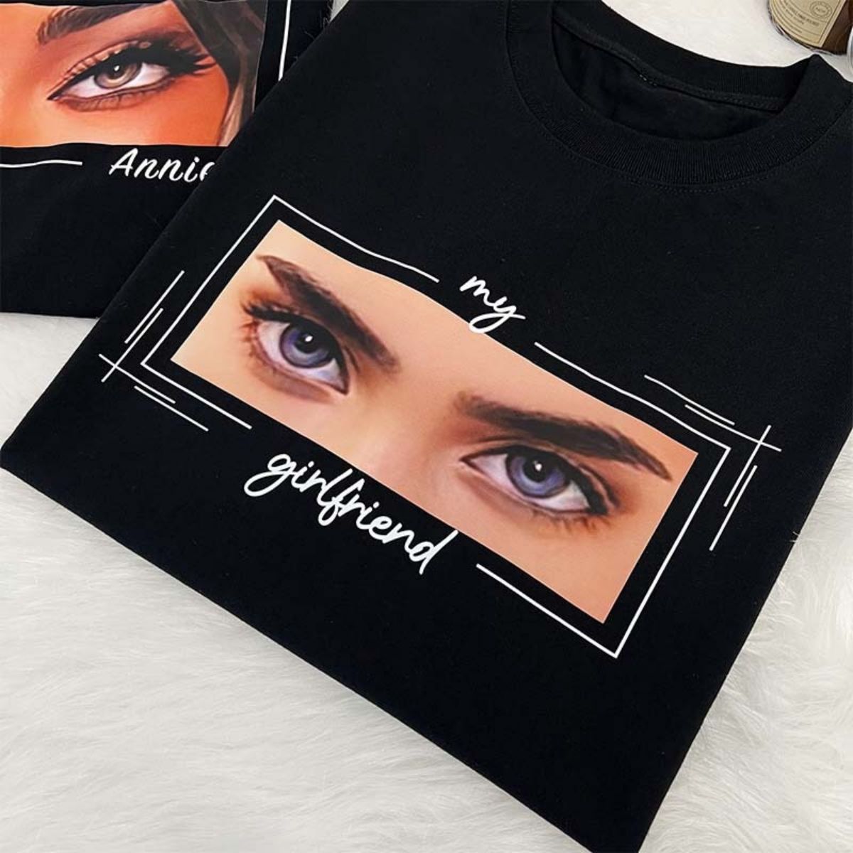 Unique Custom Eyes Tee Loved One's Eyes Personalized Eyes Artwork T Shirt