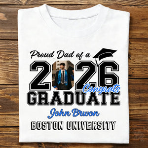 Proud Dad Mom Of A Graduate Personalized Family Of Senior Graduation Shirt