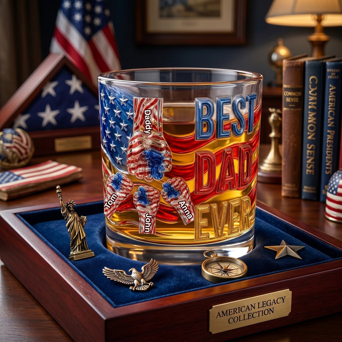 Personalized Drinking Glass – "Power Fist" Design – A Cool Gift For Dad