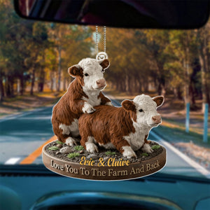 Personalized naughty cow couple acrylic ornament gift for couple