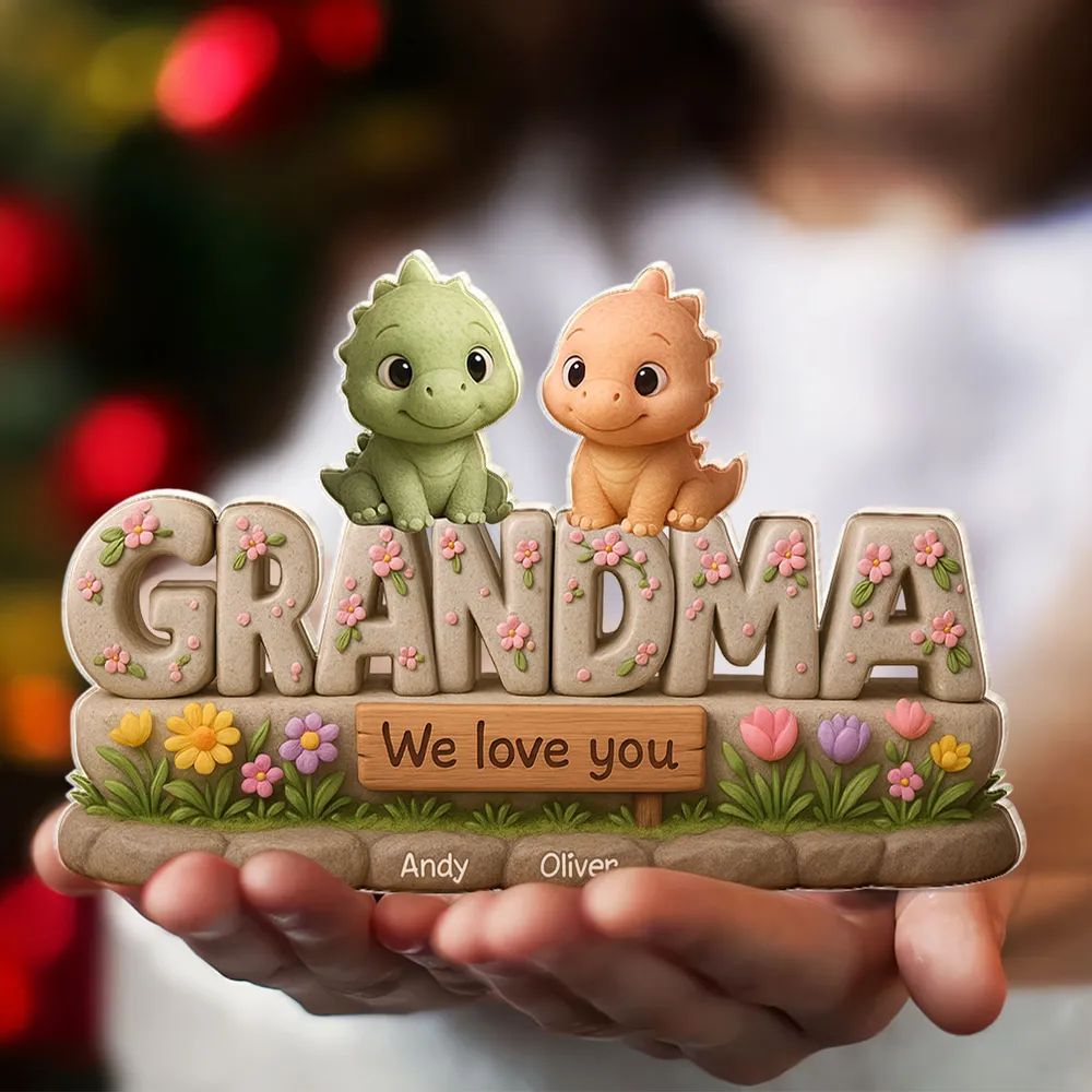 Grandmasaurus Custom Shaped Personalized Acrylic Block Plaque
