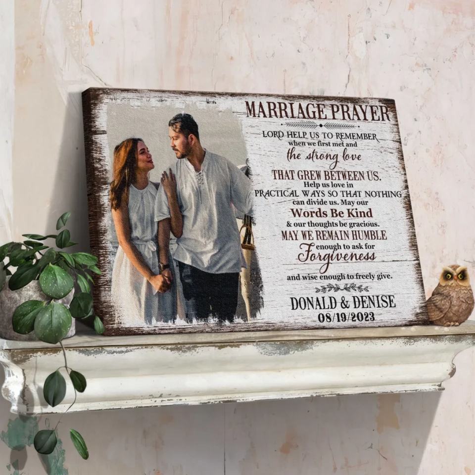 Personalized Canvas Prints, Custom Photo, Gift For Wedding Shower Marriage Prayer Canvas