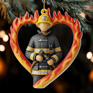 For A Brave Firefighter - Personalized Acrylic Ornament