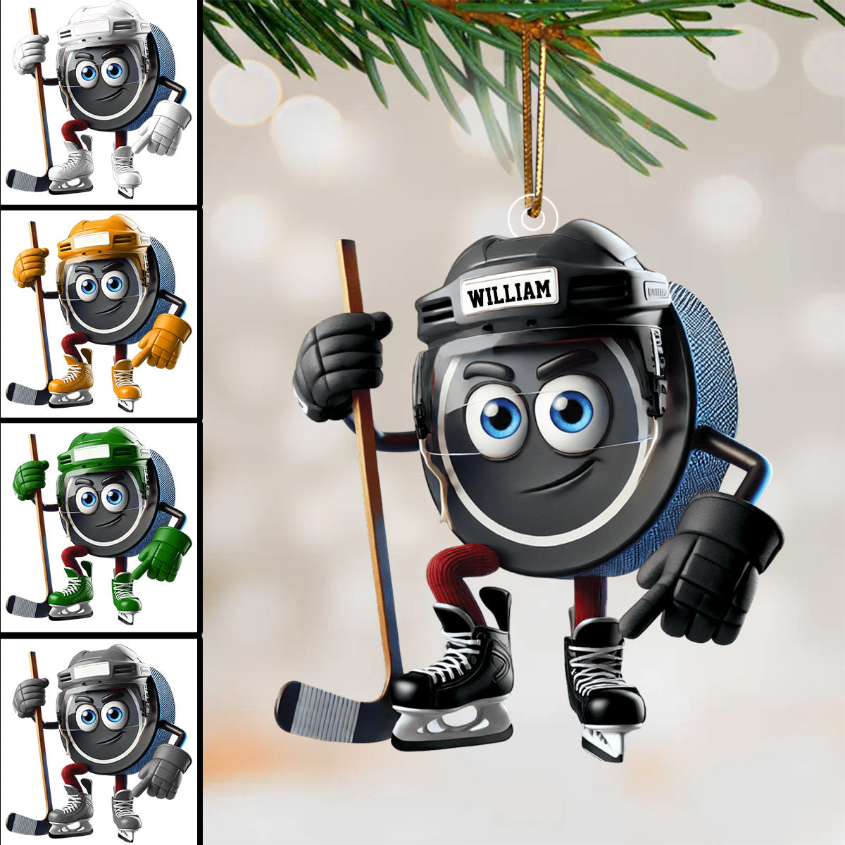 Ice Hockey Personalized  Color And Name Personalized Christmas Gift