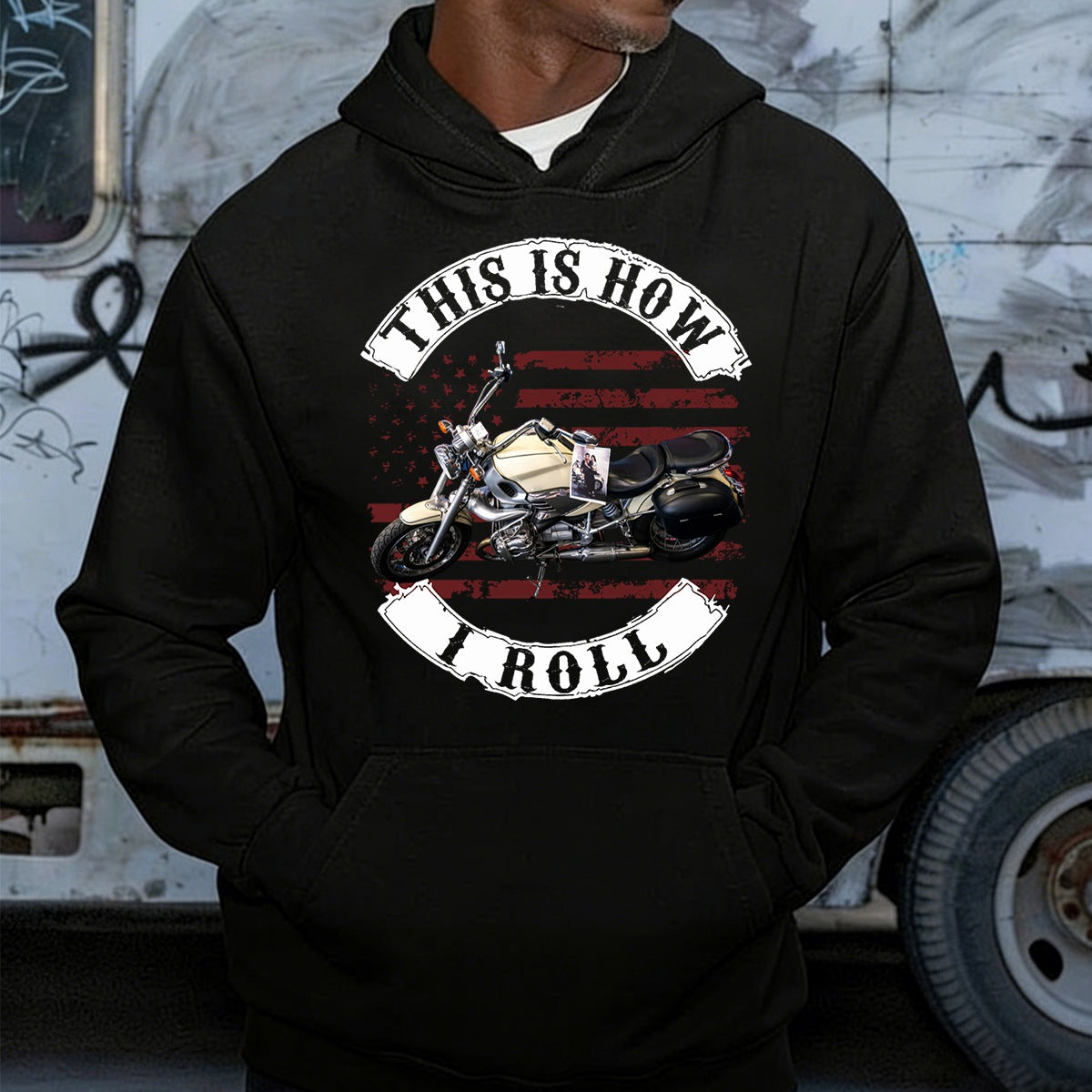 This Is How I Roll - Upload Vehicle Photo For Biker Personalized Pure Cotton Hoodie