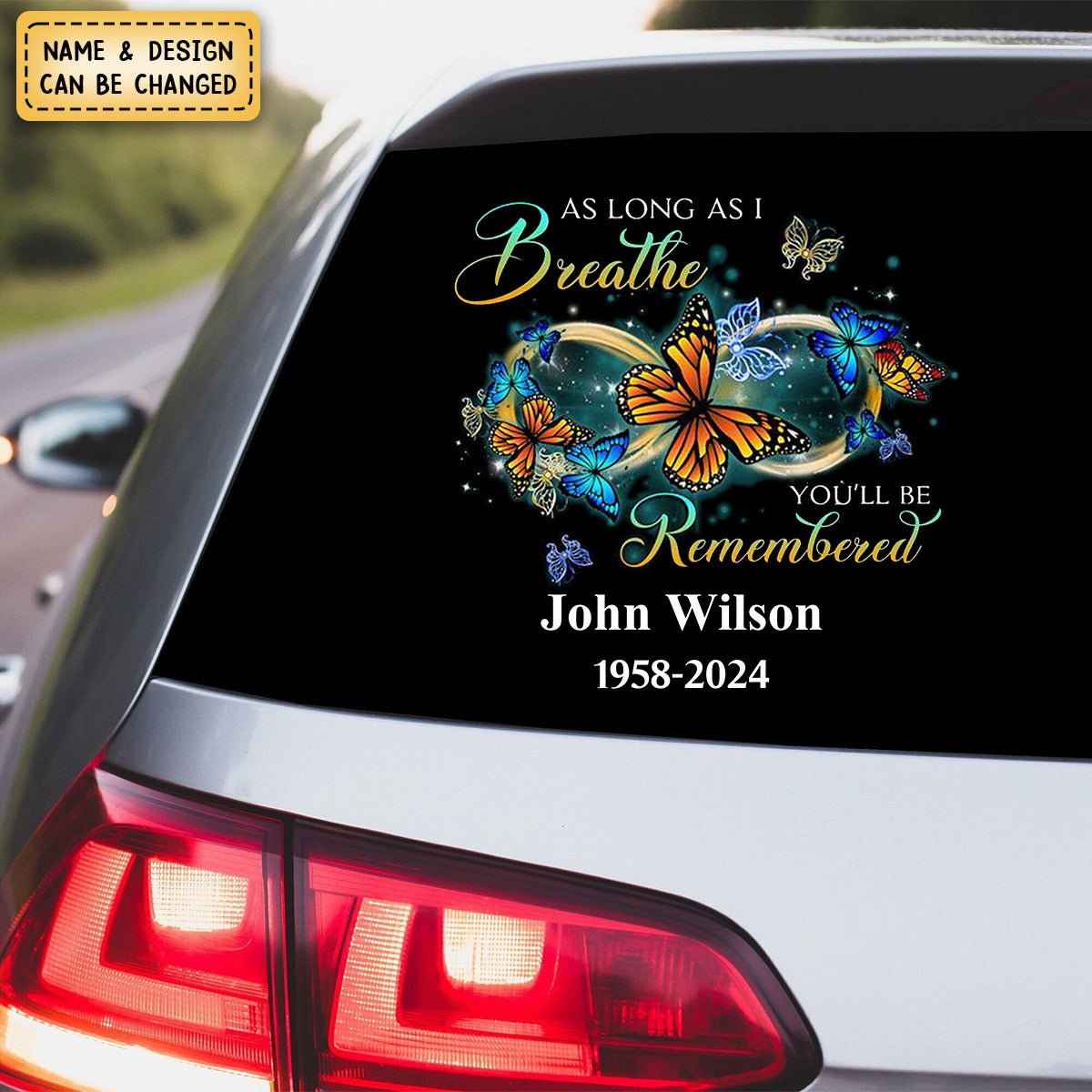 Infinity Butterflies Personalized Memorial Decal