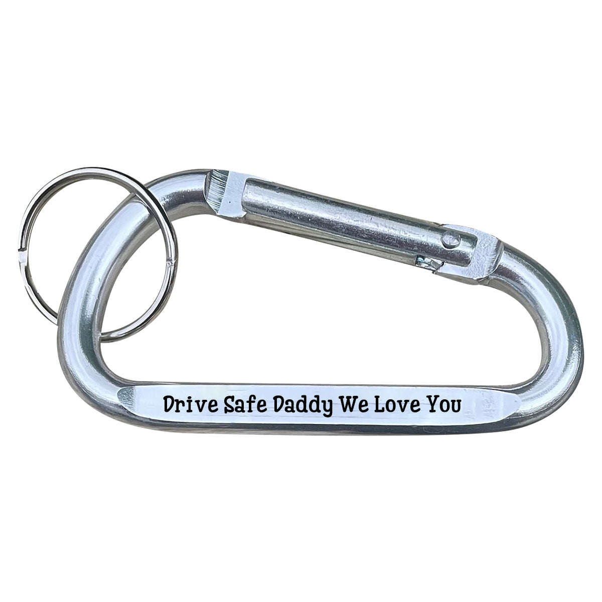 Personalised Engrave Text Carabiner Keychain