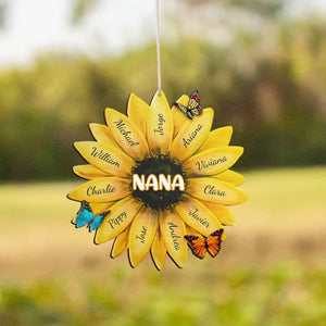 Personalized Mom Grandma Family Sunflower Wind Chimes