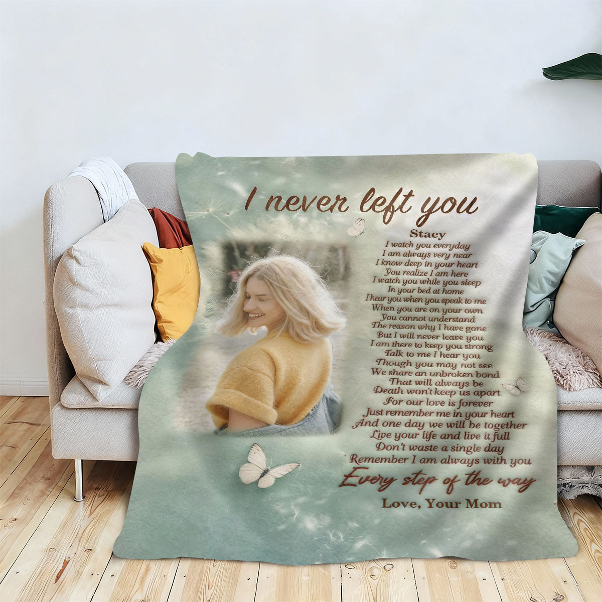 I Never Left You Blanket, Custom Photo Blanket, Memorial Blankets For Gift