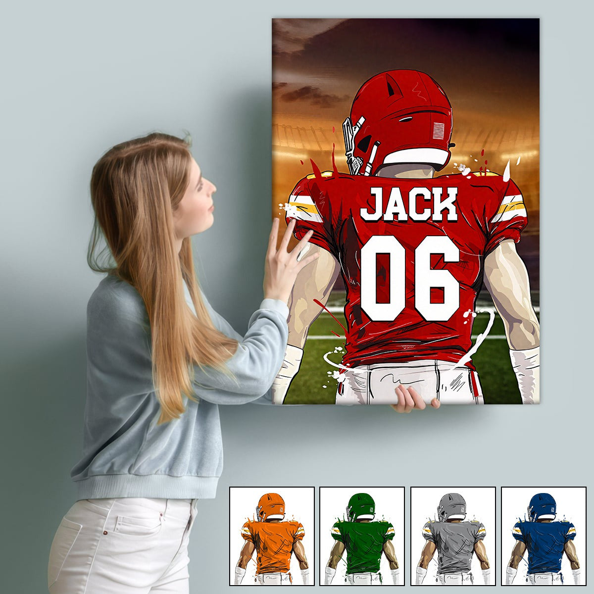 Favorite American Football Player - Personalized Poster Gift For Football Player