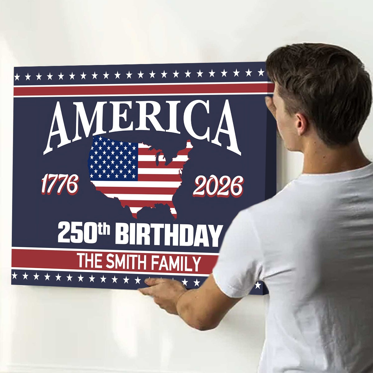 America 250 Birthday 1776-2026 Personalized Canvas Poster