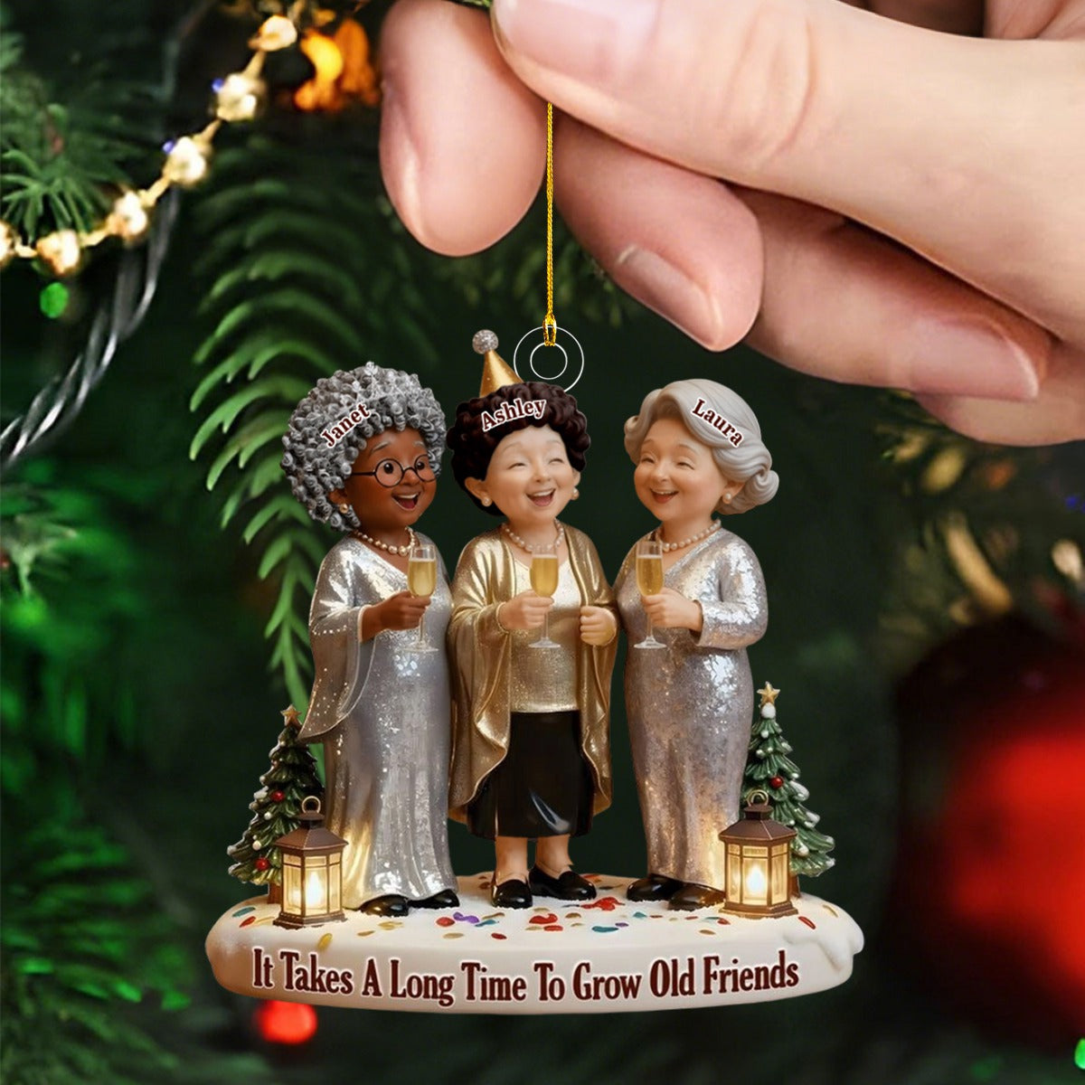 It Takes A Long Time To Grow Old Friends - Personalized Acrylic Ornament