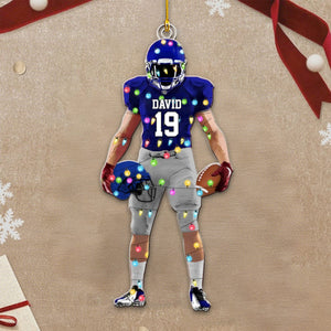 Personalized Christmas football ornament, for football players and football lovers